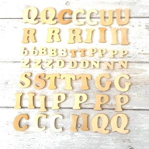 Wooden Letters Craft Pieces Art Pieces 55pc Bundle Set Unfinished Wood NEW